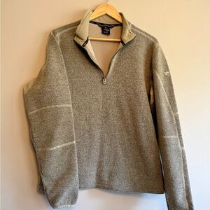 Kuhl Thor 1/4 Zip Fleece Interior Wool Blend Exterior Men’s Size Medium Tan